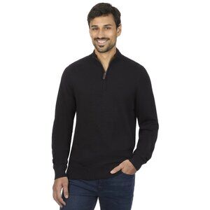 New Men's George Jersey 1/4 Zip Pullover Sweater Black